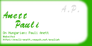 anett pauli business card